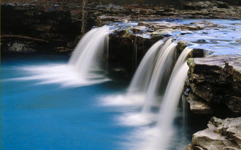 Waterfall cascading over rocks