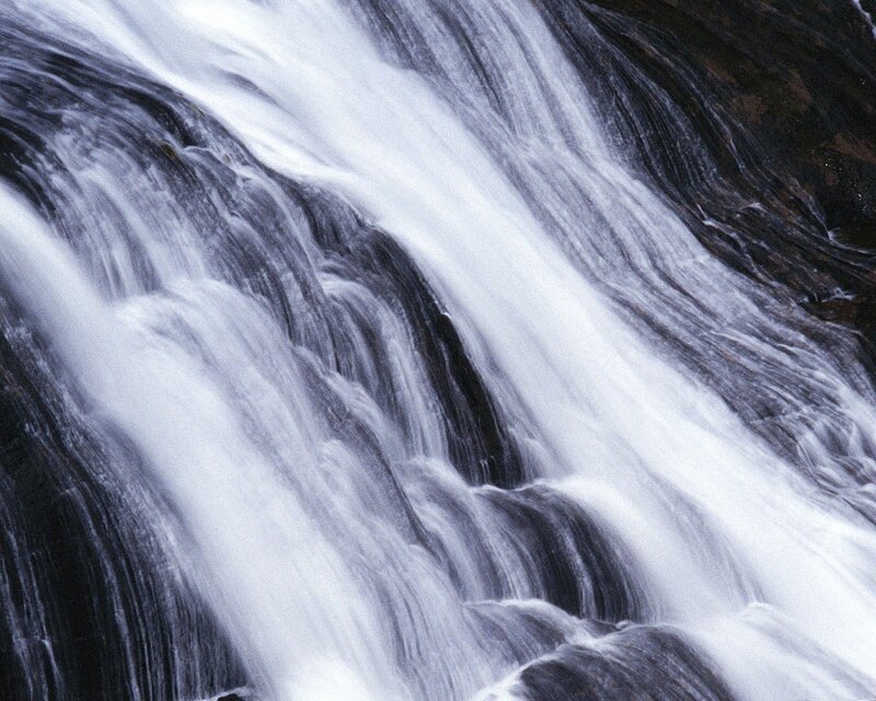 Waterfall cascading over rocks