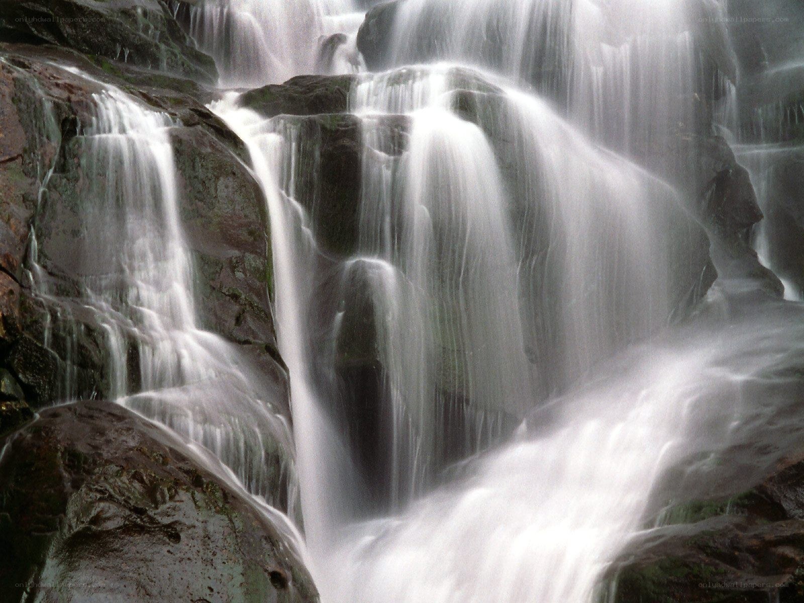 Waterfall cascading over rocks