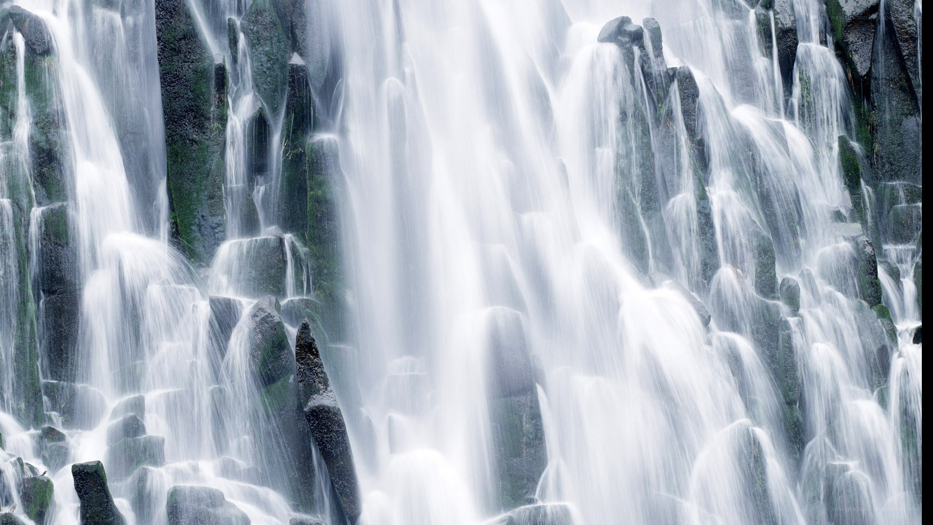 Waterfall cascading over rocks
