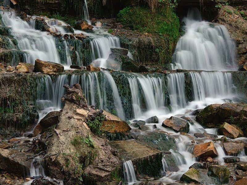 Waterfall cascading over rocks