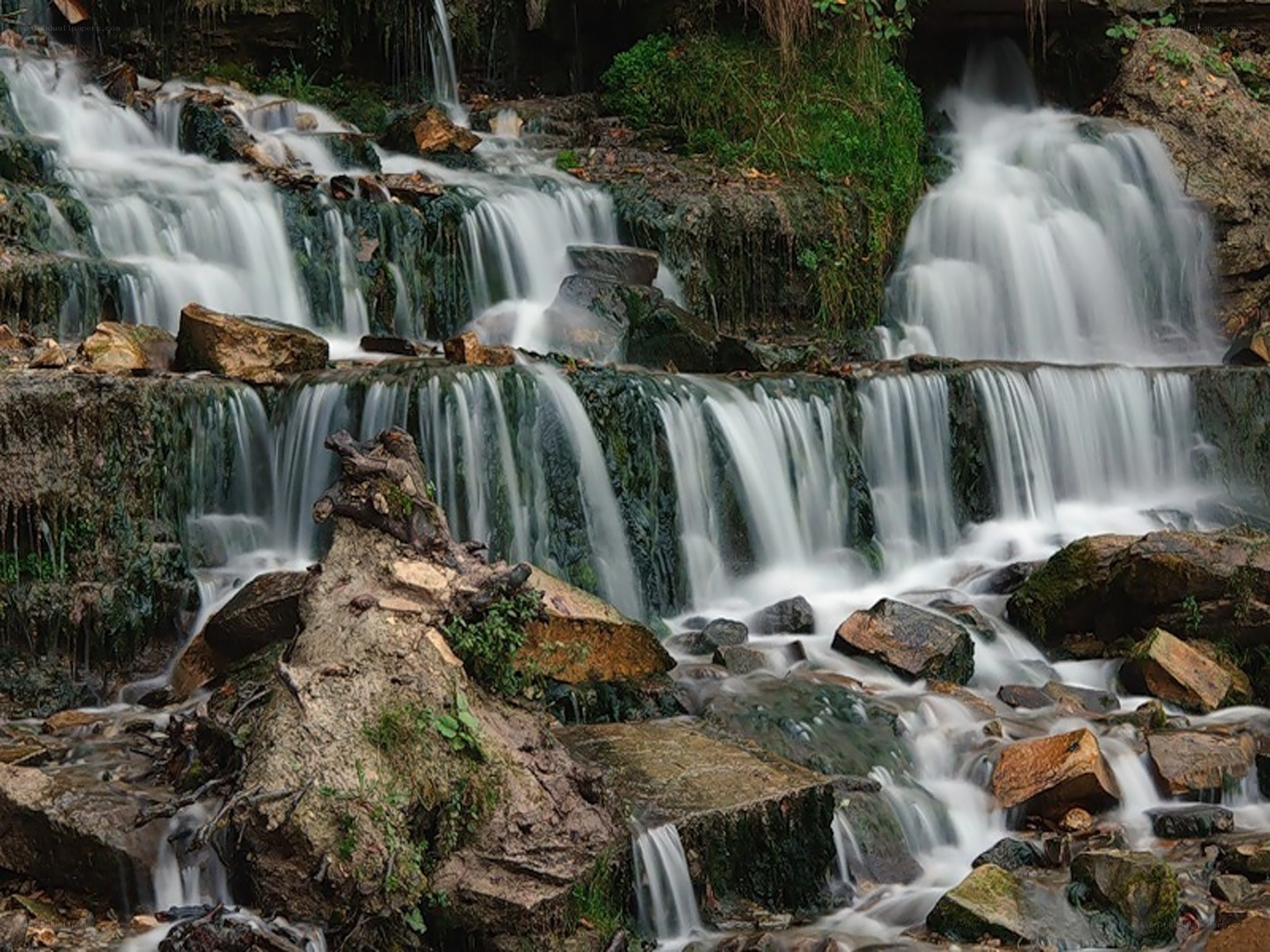 Waterfall cascading over rocks