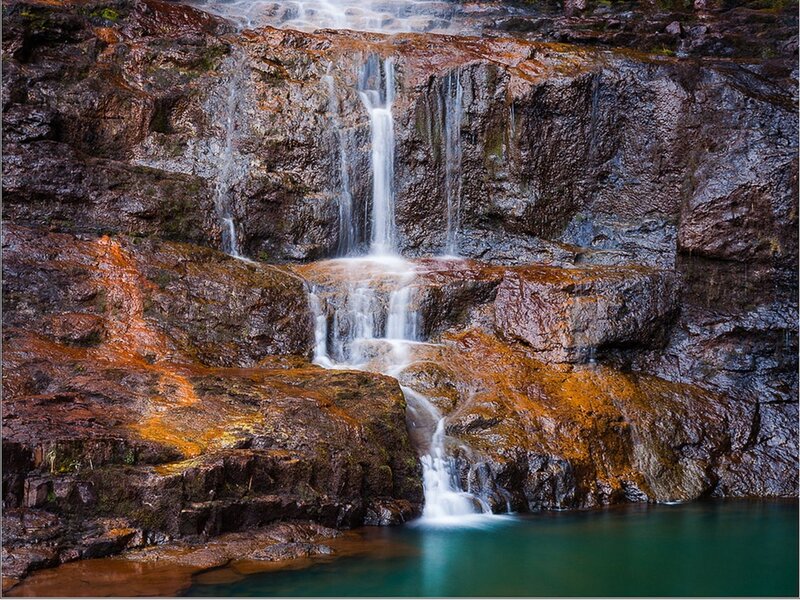 Waterfall cascading over rocks