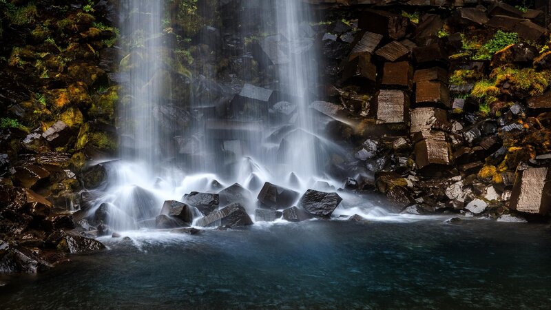 Waterfall cascading over rocks