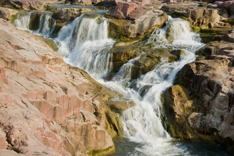 Waterfall cascading over rocks