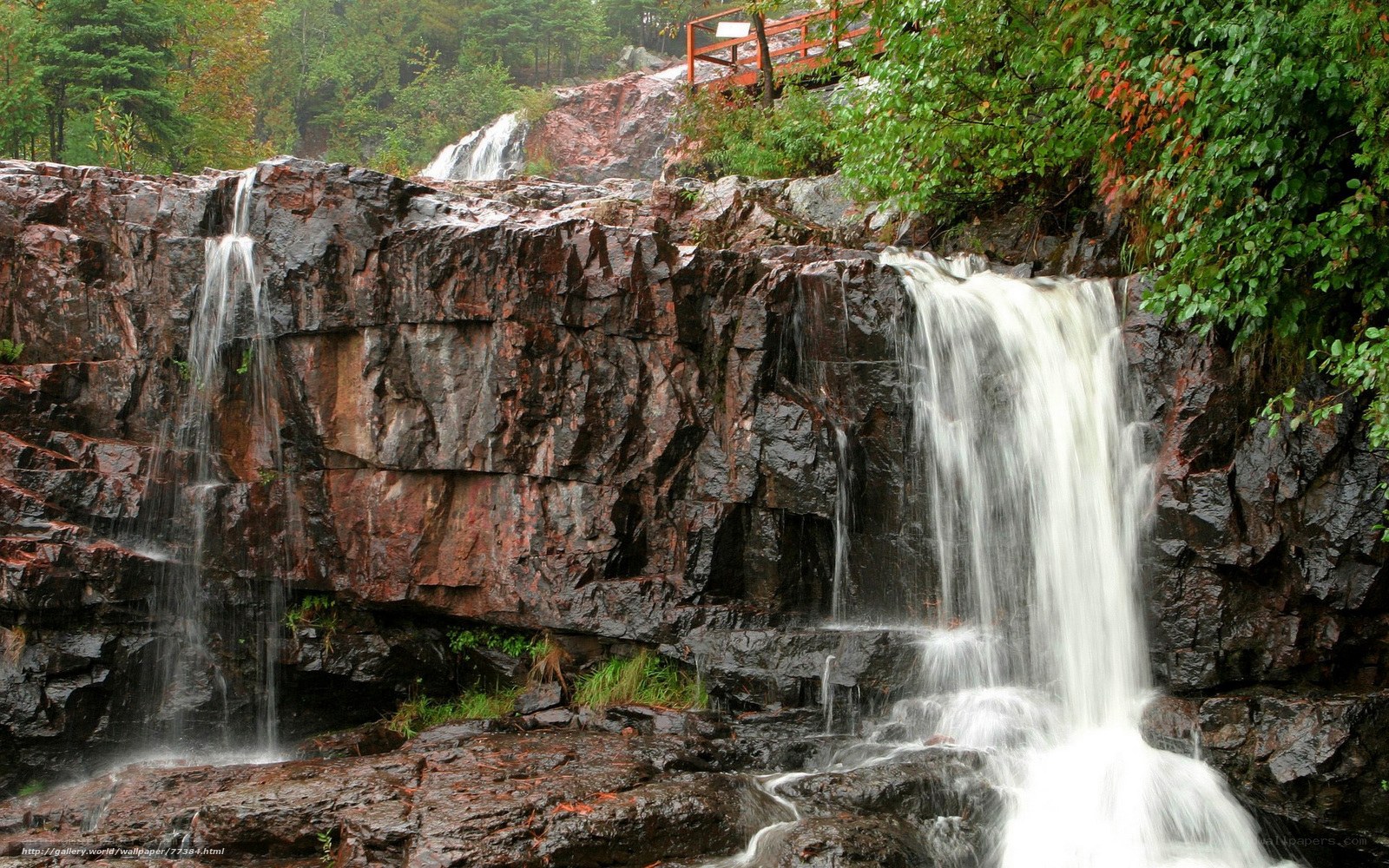 Waterfall cascading over rocks