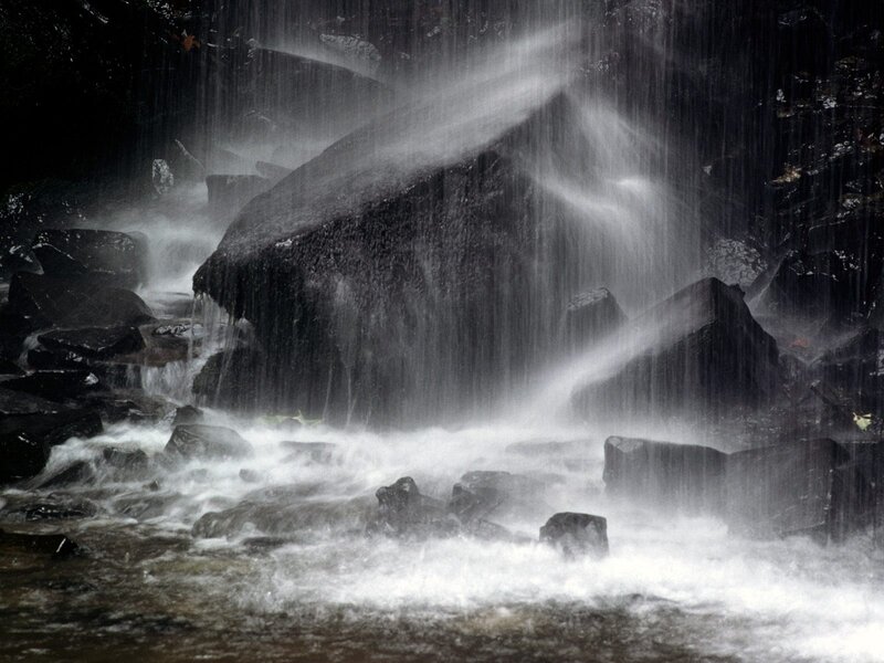 Waterfall cascading over rocks