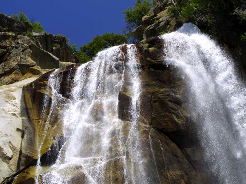 Waterfall cascading over rocks