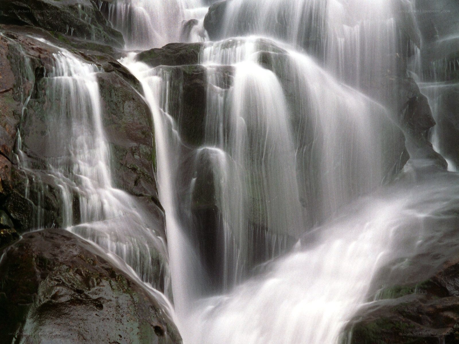 Waterfall cascading over rocks