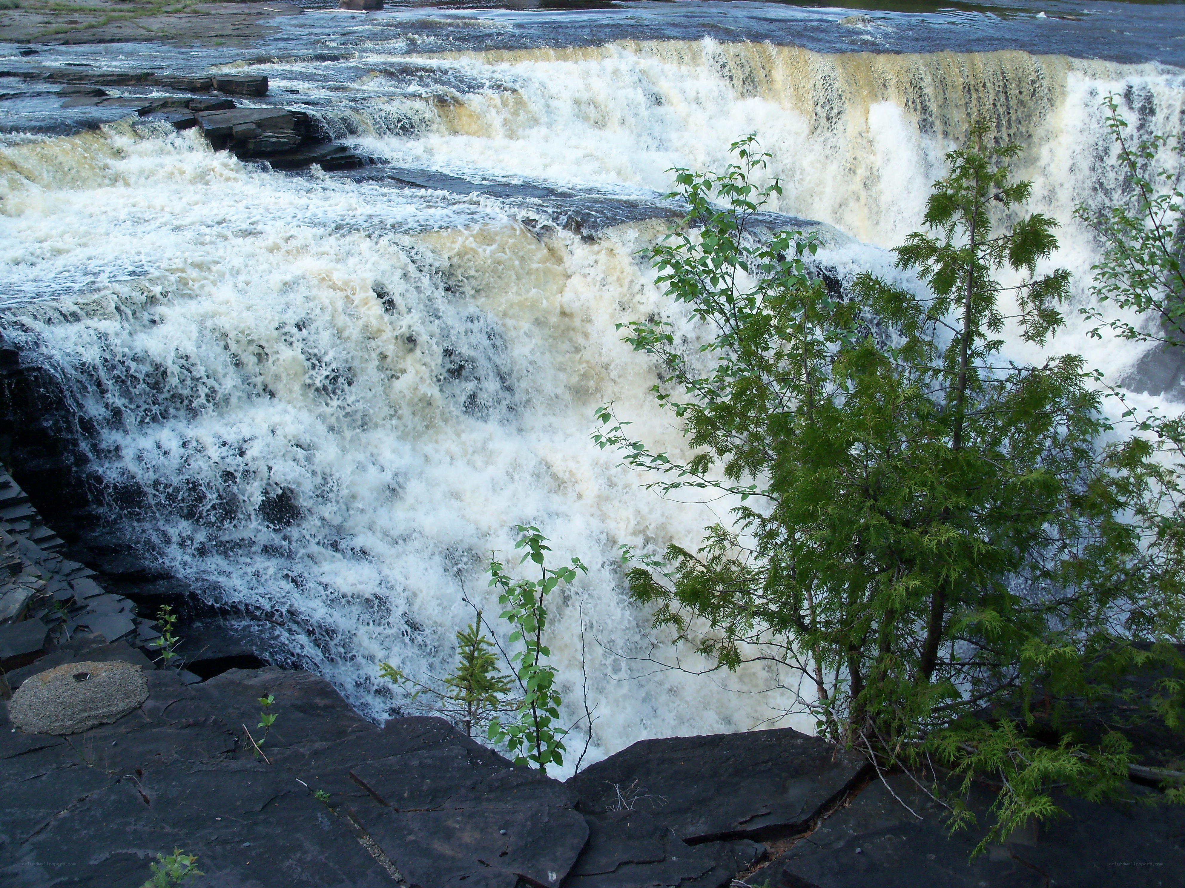 Waterfall cascading over rocks