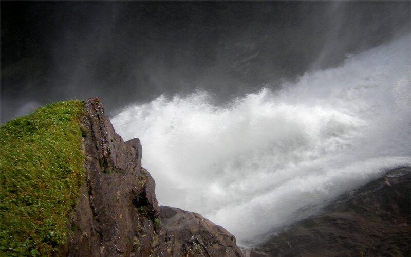 Waterfall cascading over rocks