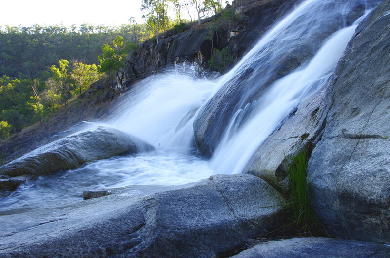 Waterfall cascading over rocks