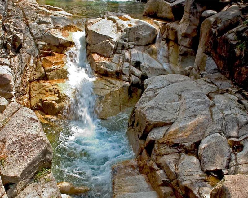 Waterfall cascading over rocks