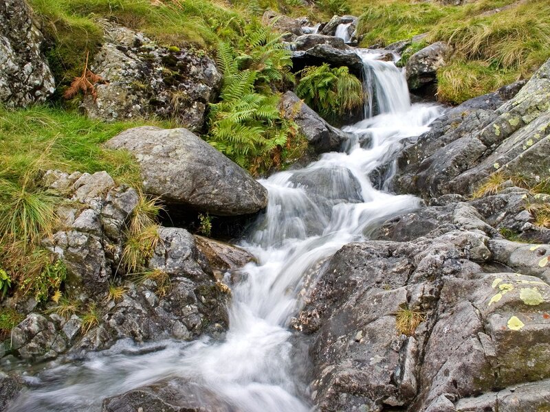 Waterfall cascading over rocks