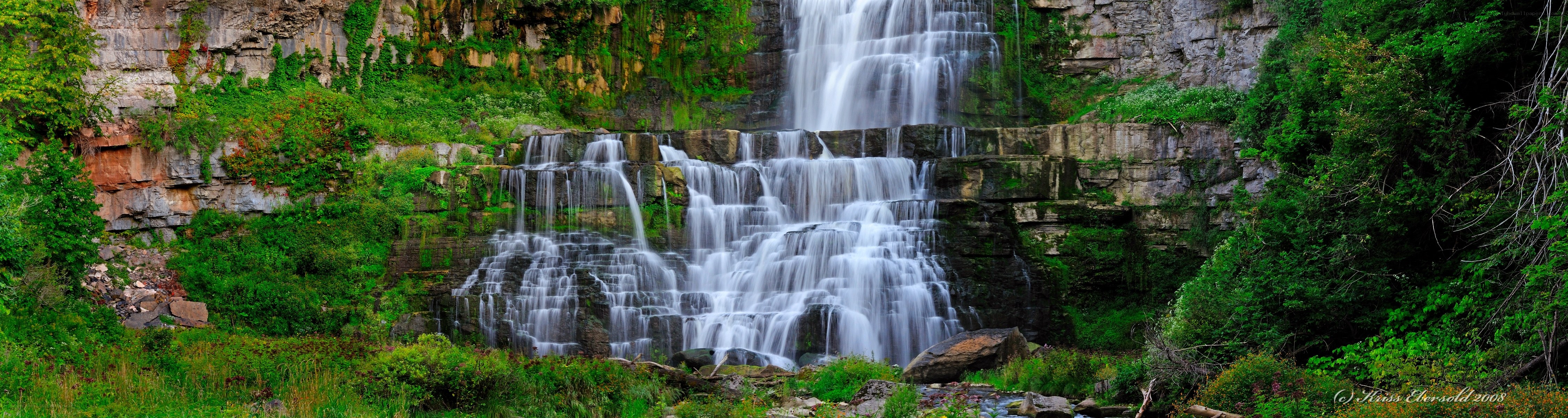 Waterfall cascading over rocks