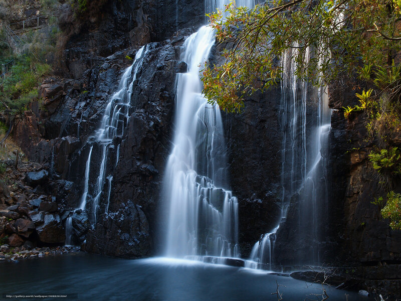 Waterfall cascading over rocks