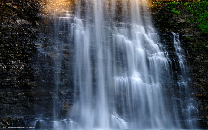 Waterfall cascading over rocks