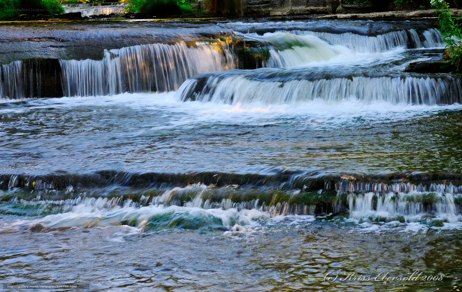 Waterfall cascading over rocks