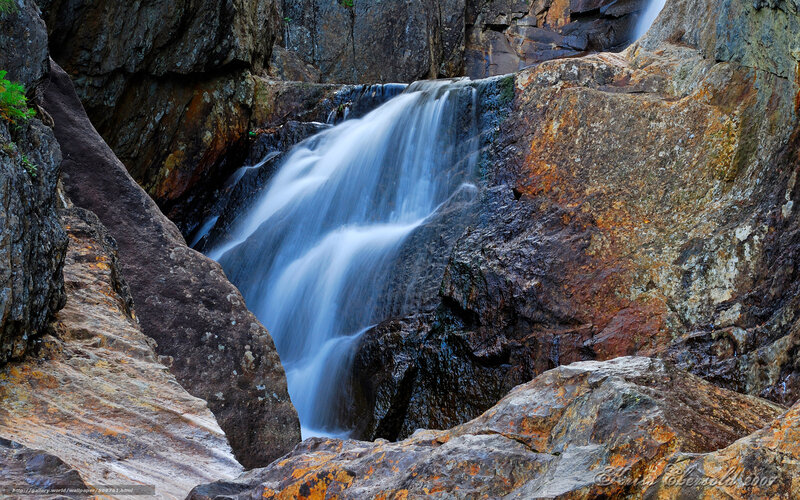 Waterfall cascading over rocks