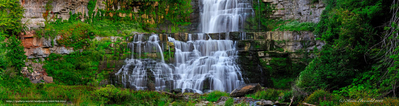 Waterfall cascading over rocks