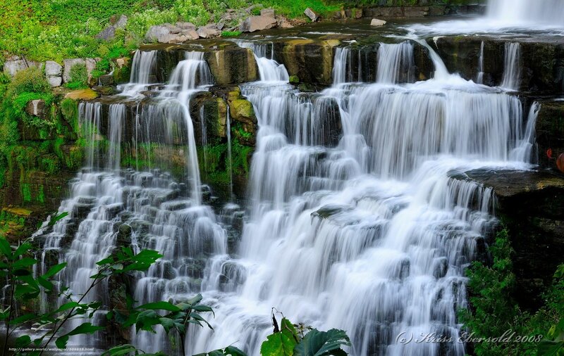 Waterfall cascading over rocks