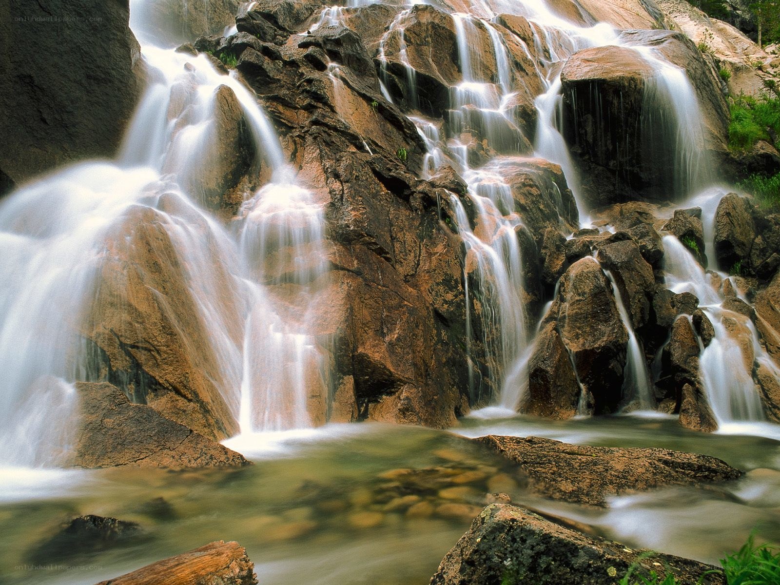 Waterfall cascading over rocks