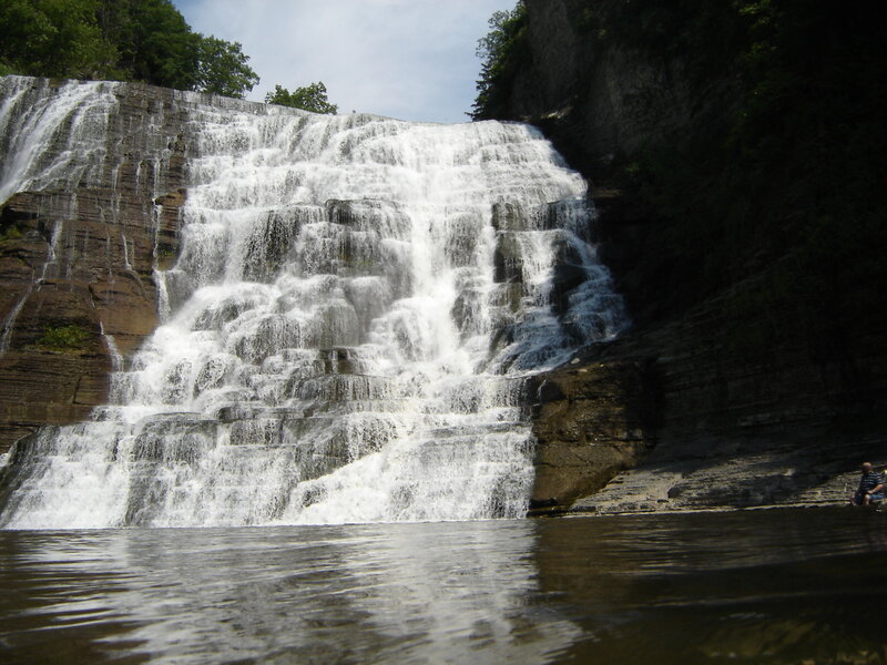 Waterfall cascading over rocks