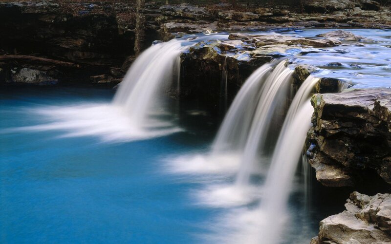 Waterfall cascading over rocks