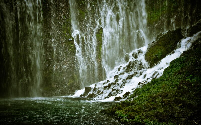 Waterfall cascading over rocks