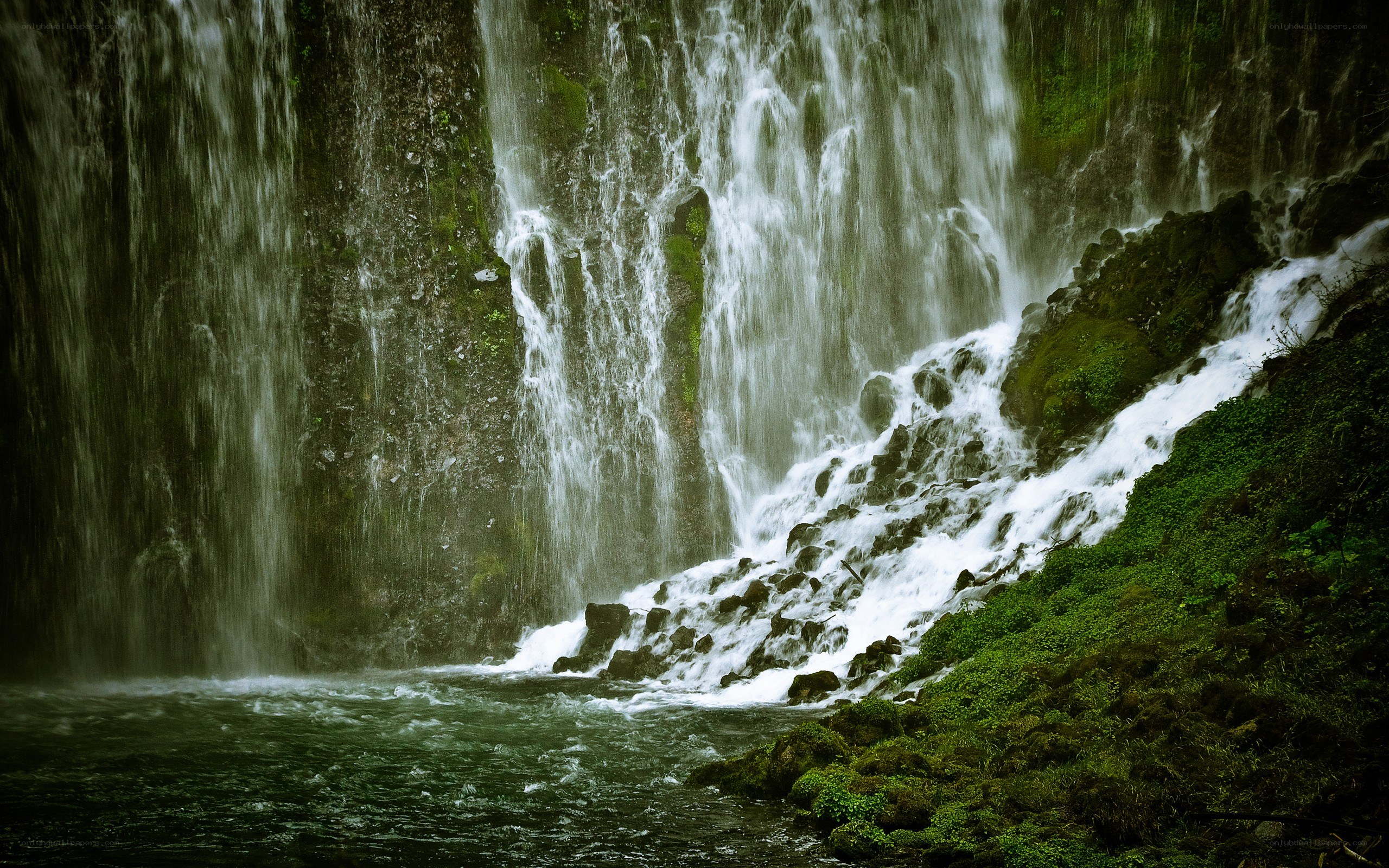 Waterfall cascading over rocks