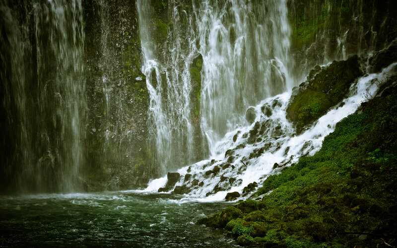 Waterfall cascading over rocks