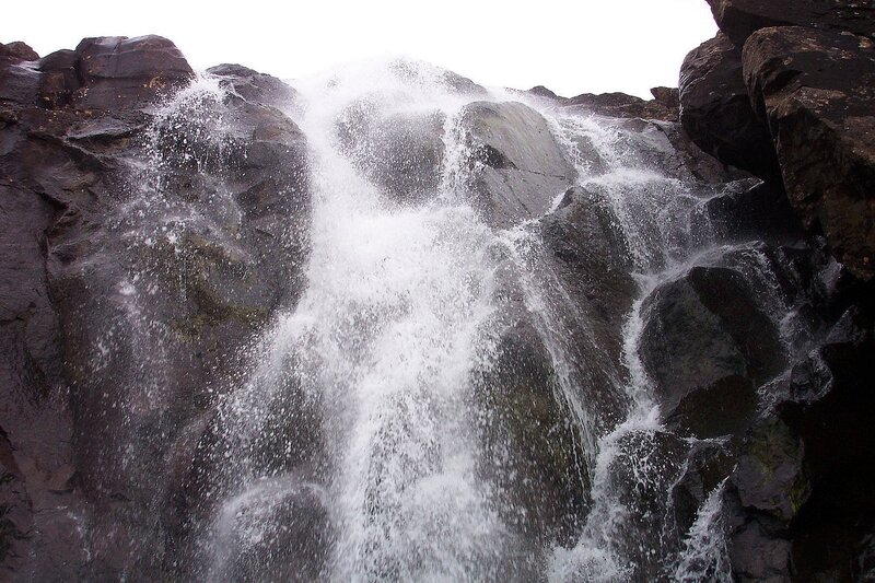 Waterfall cascading over rocks