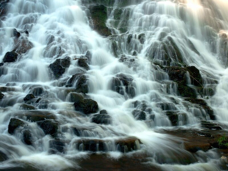 Waterfall cascading over rocks