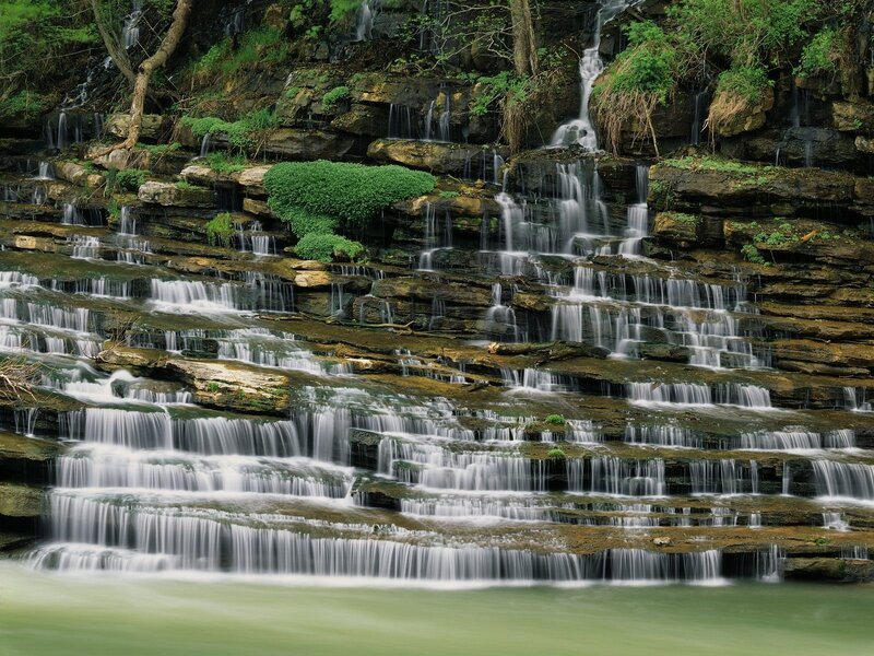 Waterfall cascading over rocks