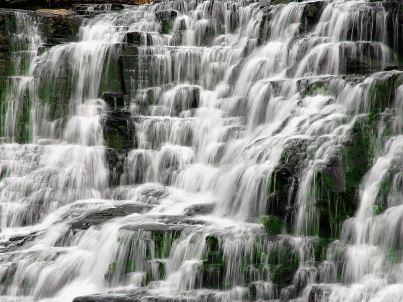 Waterfall cascading over rocks