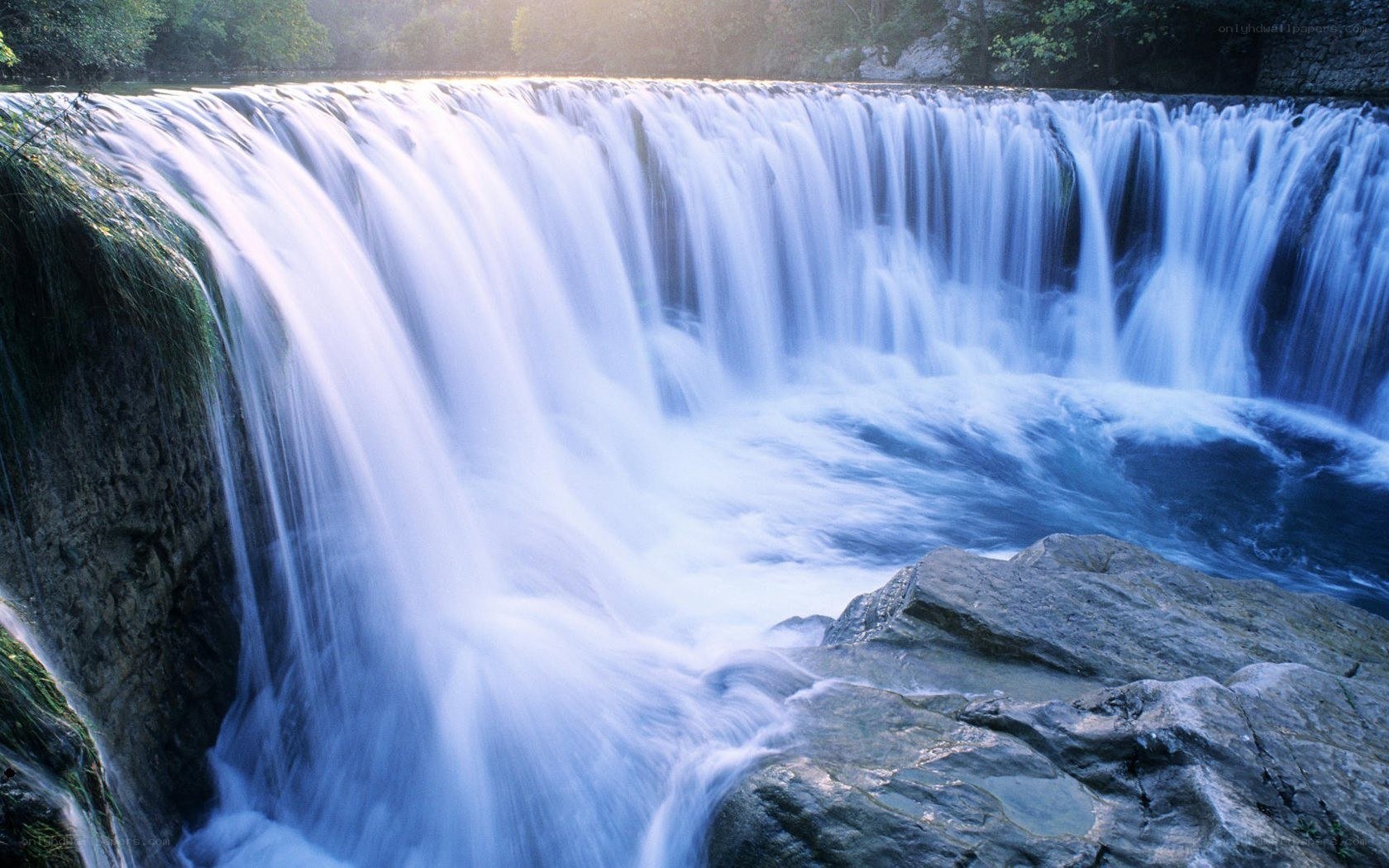 Waterfall cascading over rocks