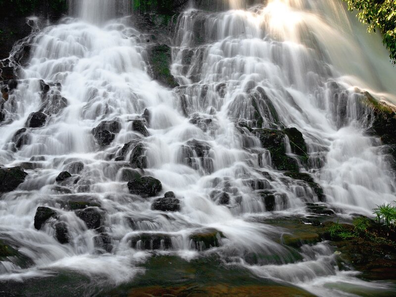 Waterfall cascading over rocks