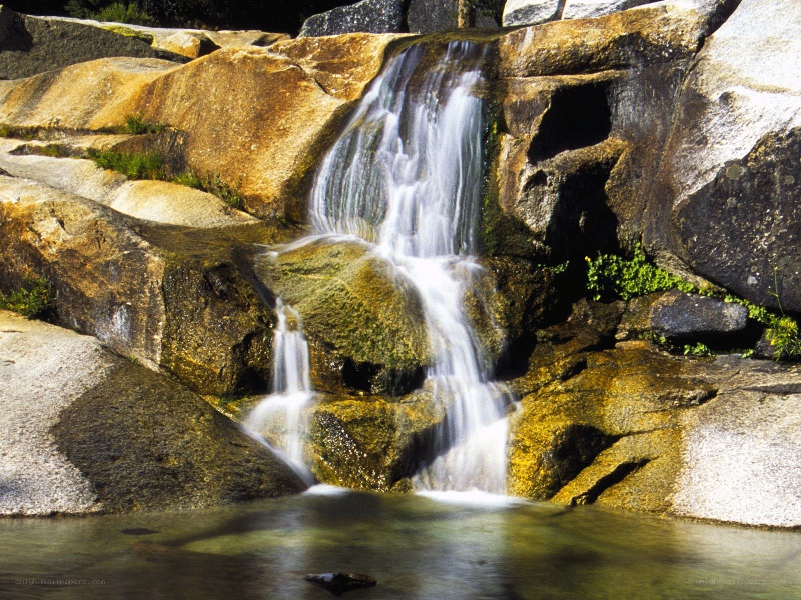 Waterfall cascading over rocks