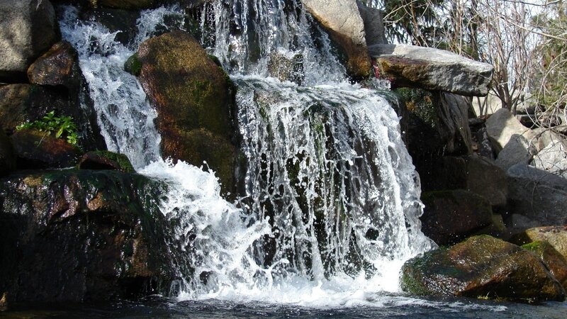 Waterfall cascading over rocks