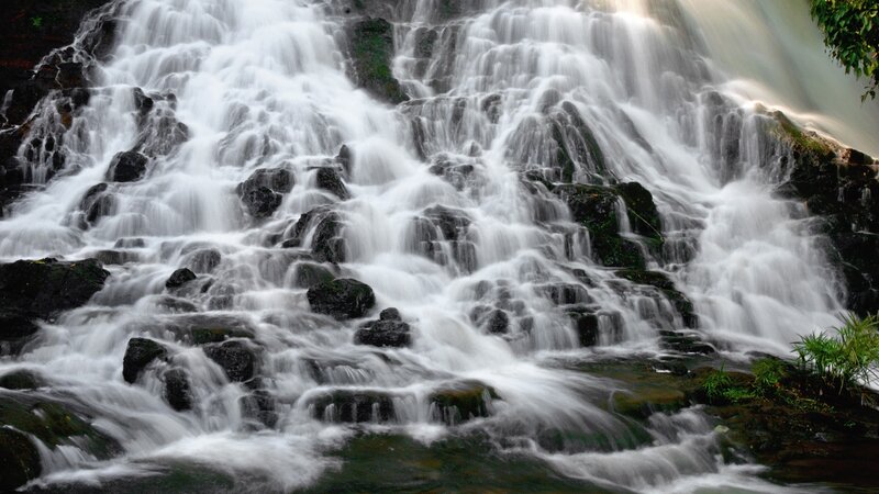 Waterfall cascading over rocks