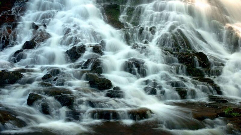 Waterfall cascading over rocks