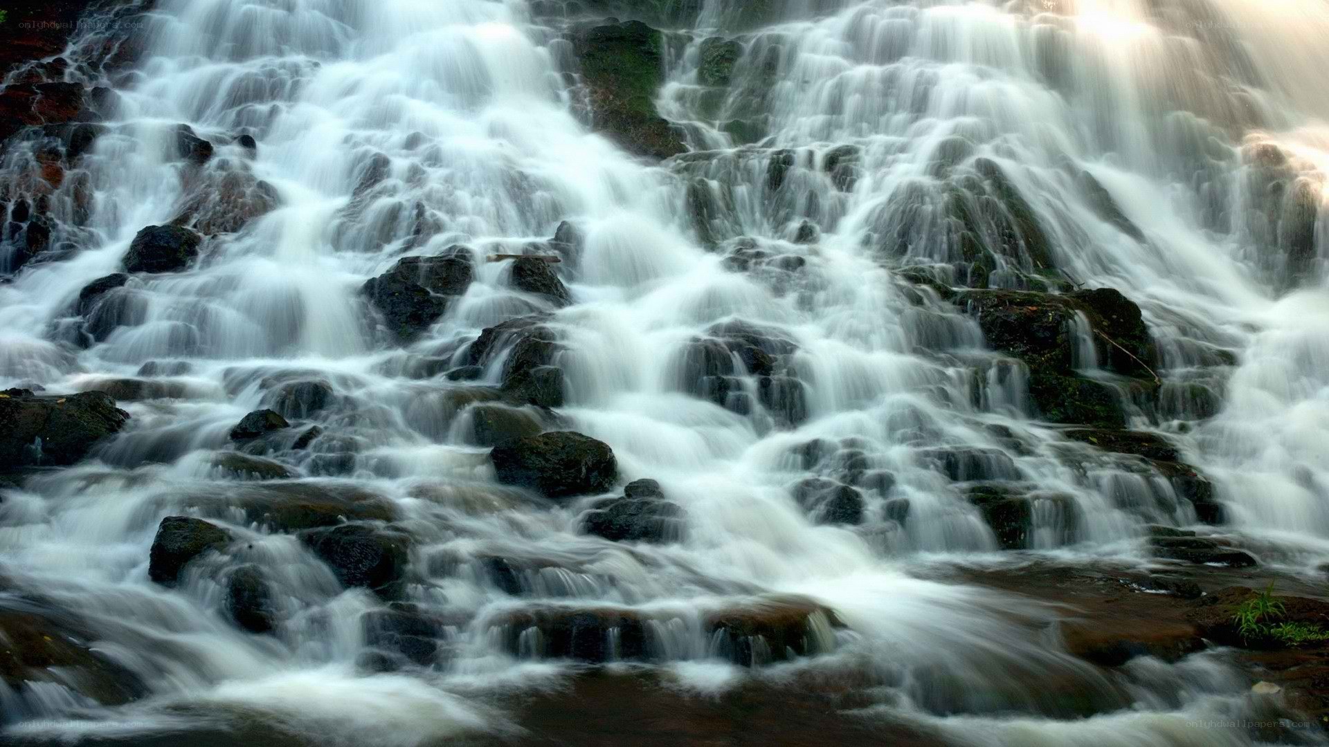 Waterfall cascading over rocks