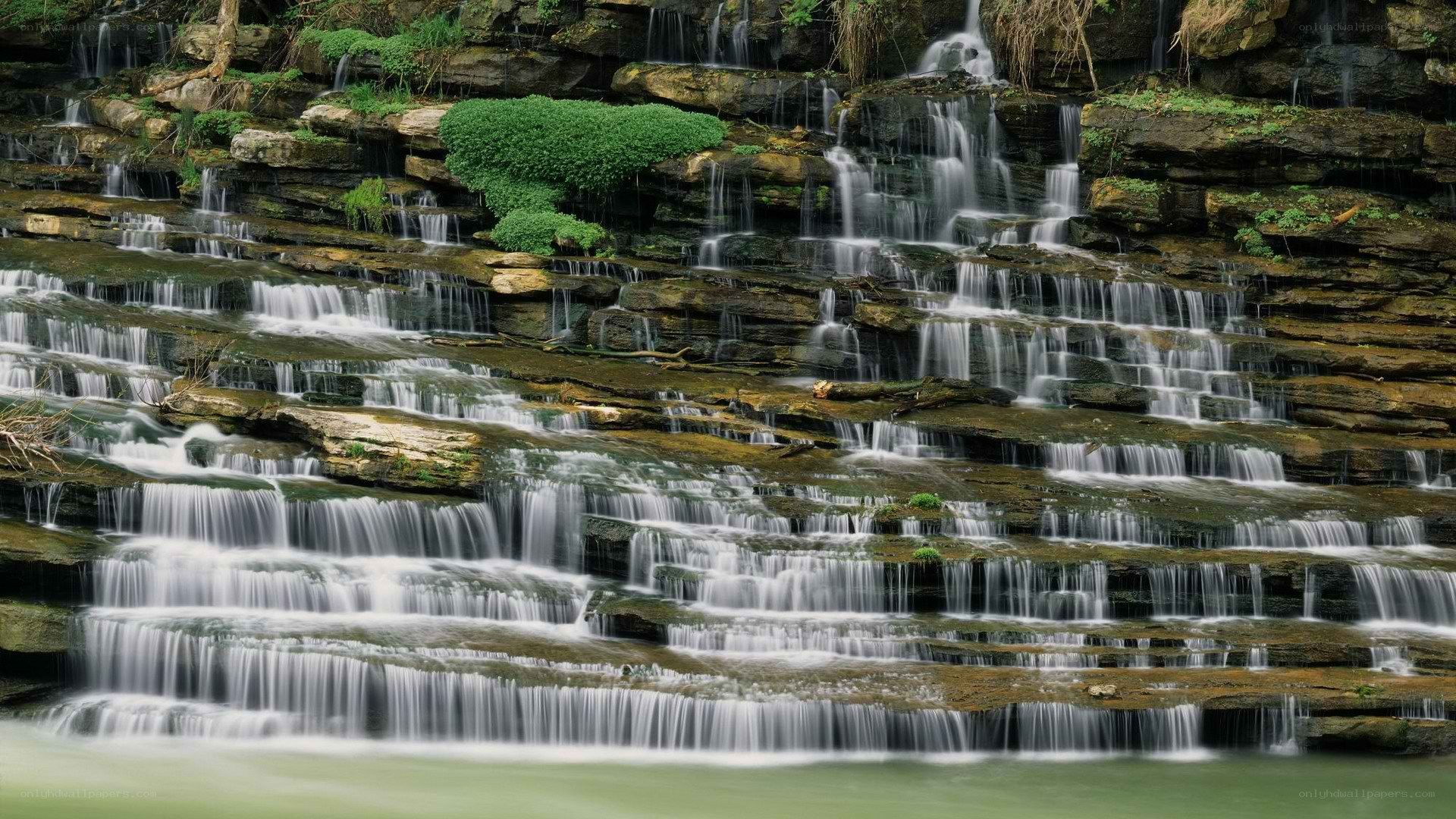 Waterfall cascading over rocks