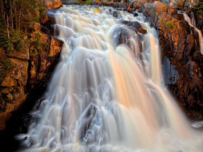 Waterfall Cascading over Rocks — White, Dynamic