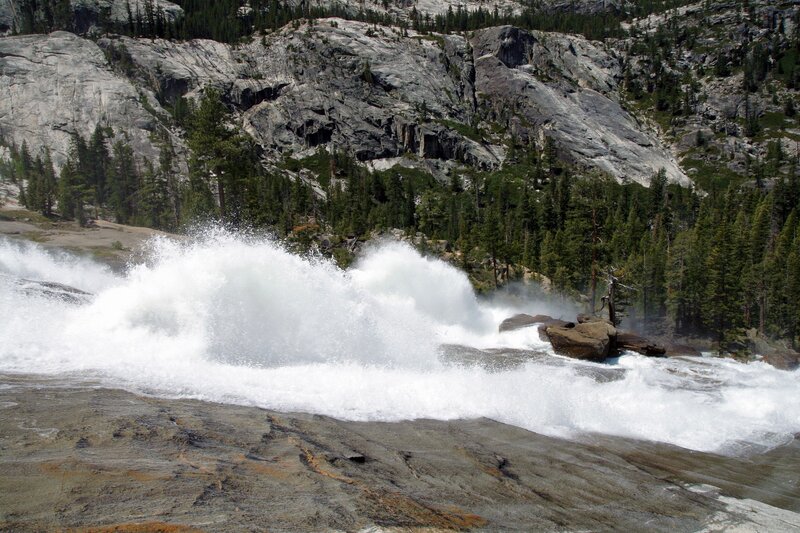 Waterfall crashing on rocks