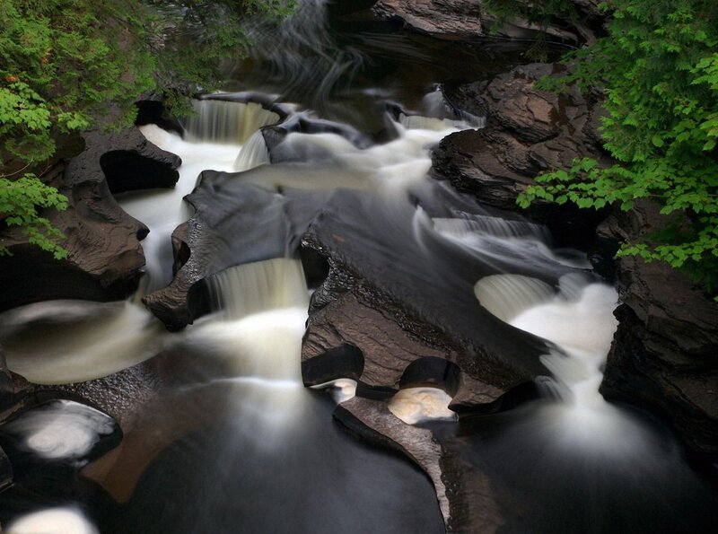Waterfall flowing over rocks