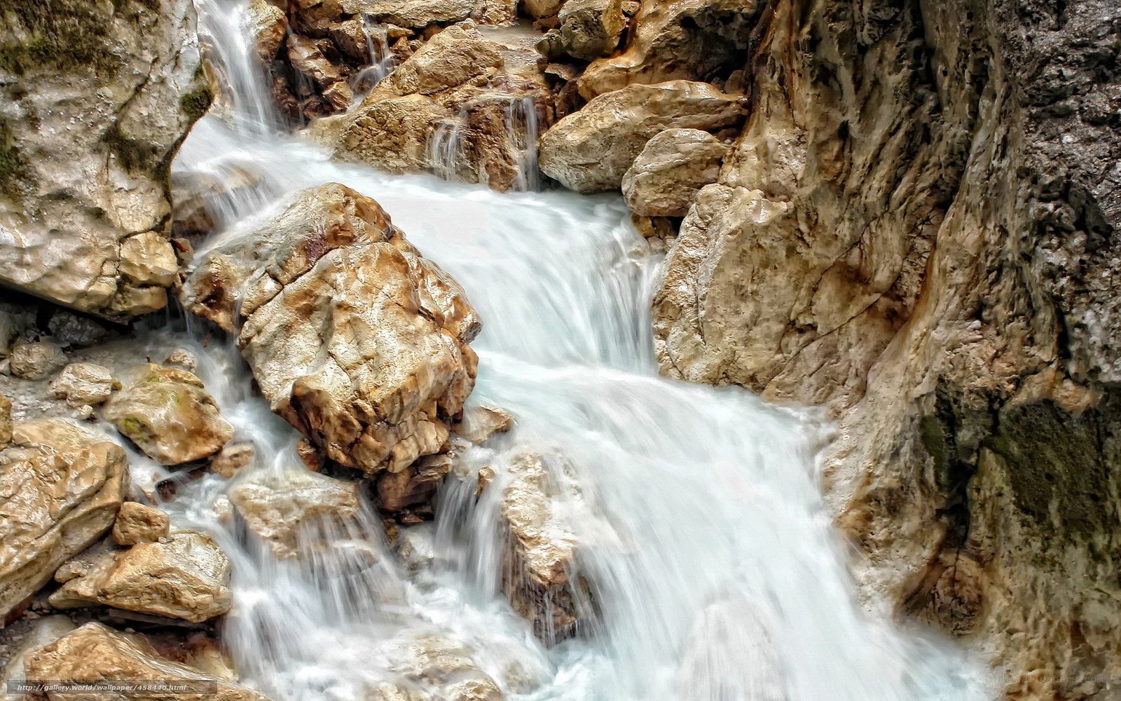Waterfall flowing over rocks