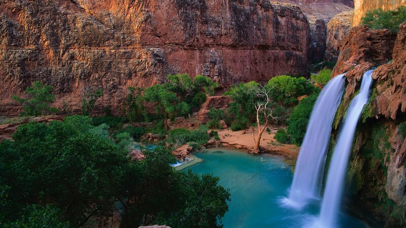 Waterfall in a canyon
