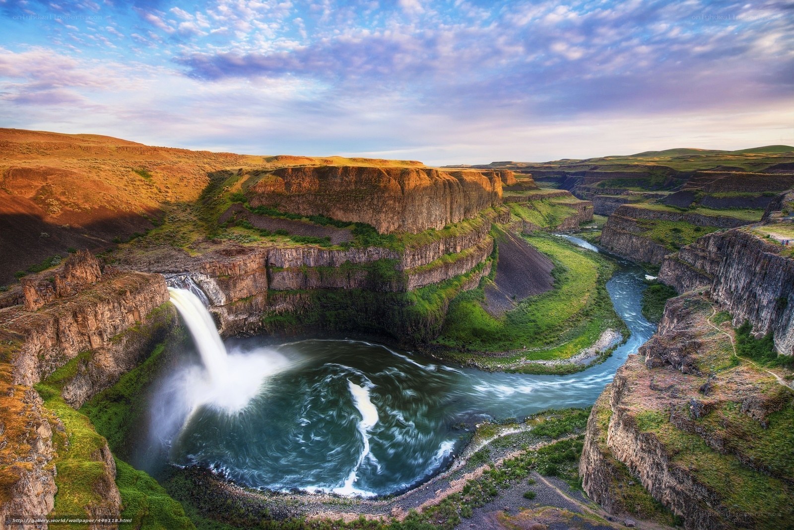 Waterfall in a canyon landscape