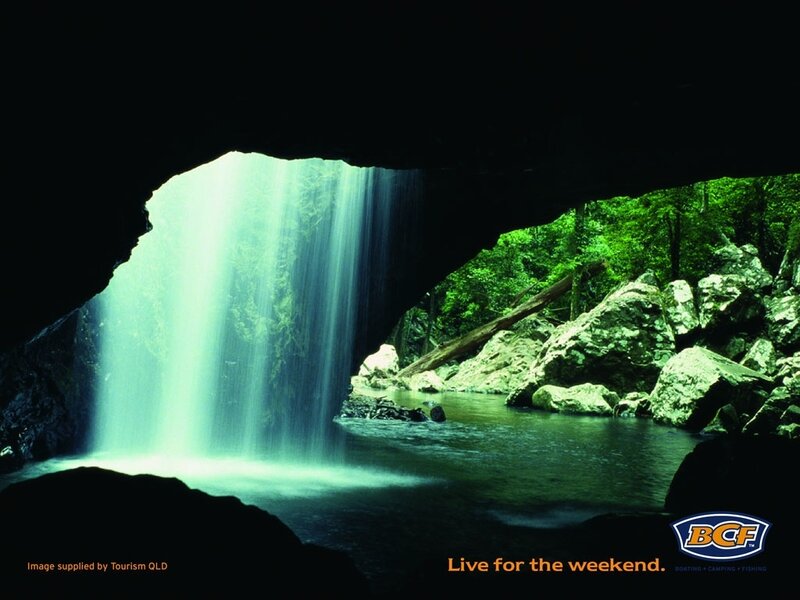 Waterfall in a cave